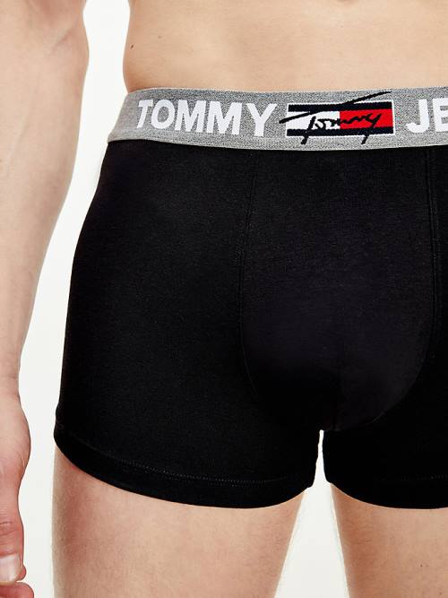 Tommy Hilfiger Logo Waistband Trunks Fehérnemű Férfi Fekete | TH051BLT