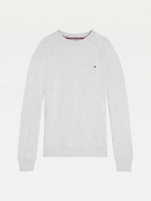 Tommy Hilfiger Long Sleeve Crew Neck Sweatshirt Pizsama Férfi Szürke | TH461PEJ