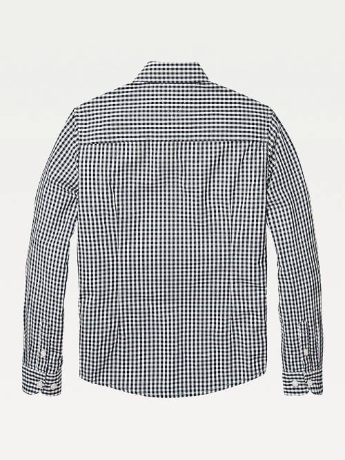 Tommy Hilfiger Long Sleeve Gingham Shirt Póló Lány Kék | TH973JAG