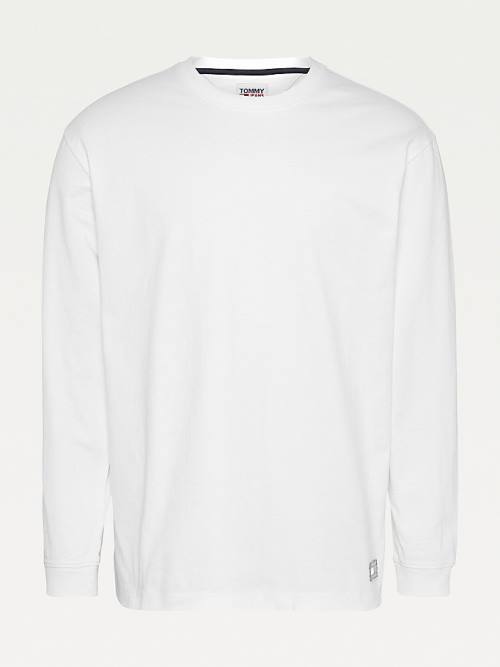 Tommy Hilfiger Long Sleeve Relaxed Fit Póló Férfi Fehér | TH354VMO