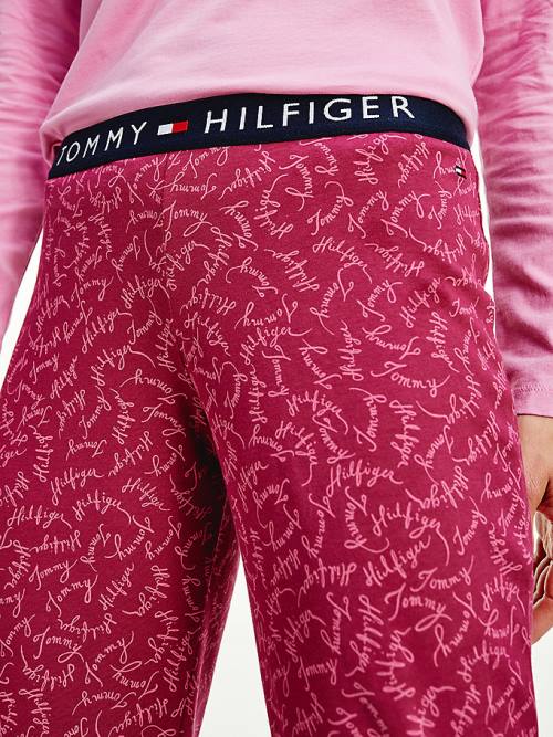 Tommy Hilfiger Long Sleeve Set Pizsama Női Lila | TH518CFM