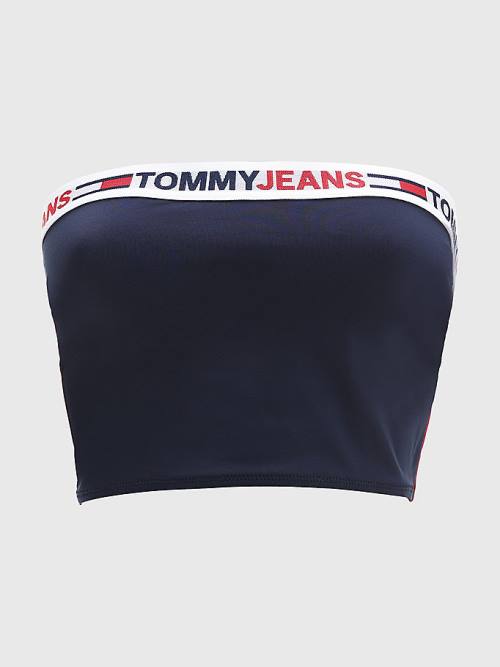 Tommy Hilfiger Longline Bandeau Bikini Top Fürdőruha Női Kék | TH908JWP