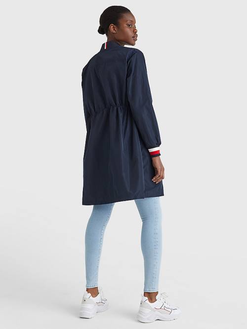 Tommy Hilfiger Longline Bomber Coat Kabát Női Kék | TH632LYR