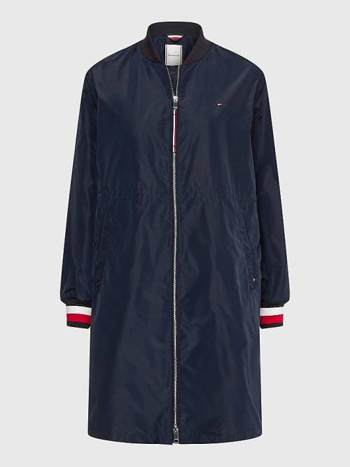 Tommy Hilfiger Longline Bomber Coat Kabát Női Kék | TH632LYR