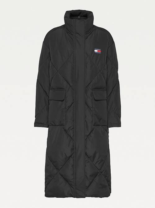 Tommy Hilfiger Longline Down Puffer Coat Kabát Női Fekete | TH185DTR