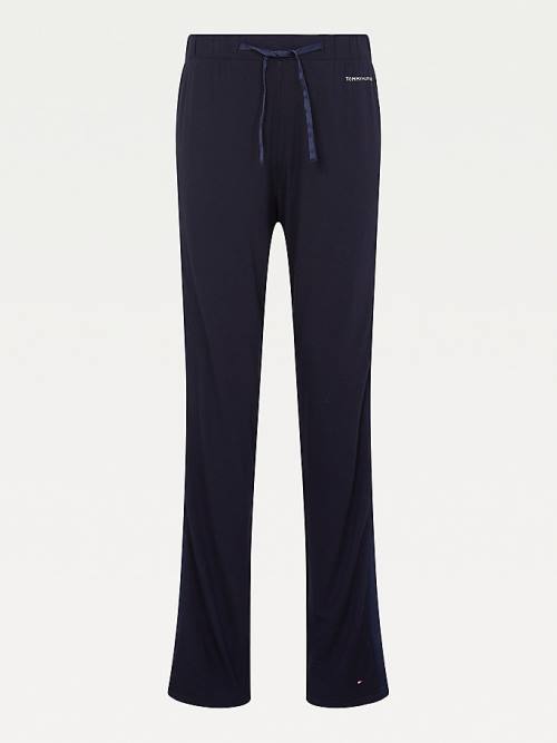 Tommy Hilfiger Lounge Contrast Stripe Stretch Trousers Pizsama Női Kék | TH019QEJ