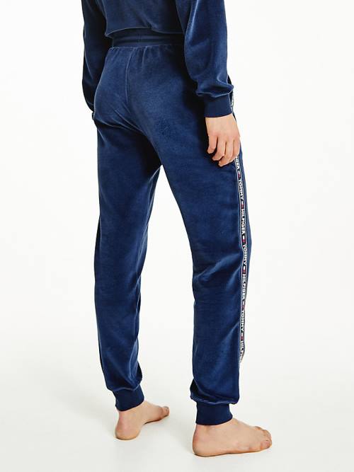 Tommy Hilfiger Lounge Drawstring Velour Joggers Nadrág Női Kék | TH671TDN