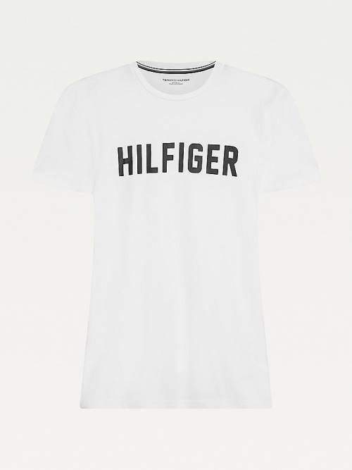 Tommy Hilfiger Lounge Logo Organic Pamut Pizsama Férfi Fehér | TH068MHN