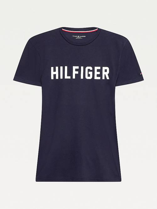 Tommy Hilfiger Lounge Logo Organic Pamut Pizsama Férfi Kék | TH157CBL