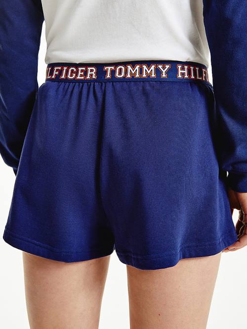 Tommy Hilfiger Lounge Logo Waistband Pálya Rövidnadrág Női Kék | TH693RNK