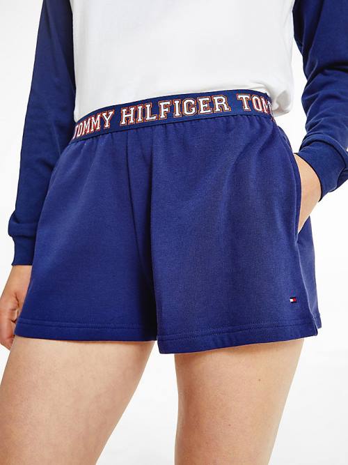 Tommy Hilfiger Lounge Logo Waistband Pálya Rövidnadrág Női Kék | TH693RNK