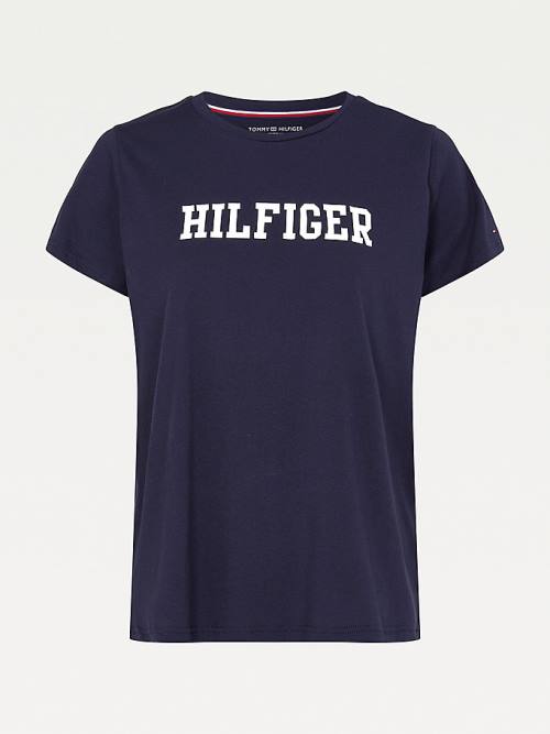 Tommy Hilfiger Lounge Organic Pamut Póló Női Kék | TH196TYF