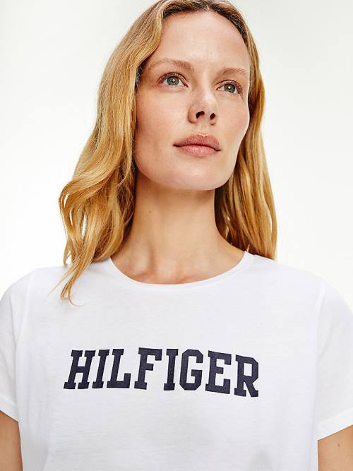 Tommy Hilfiger Lounge Organic Pamut Póló Női Fehér | TH960FLS