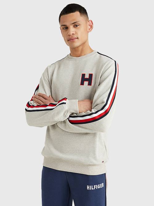 Tommy Hilfiger Lounge Signature Tape Sweatshirt Pizsama Férfi Bézs | TH498RUJ