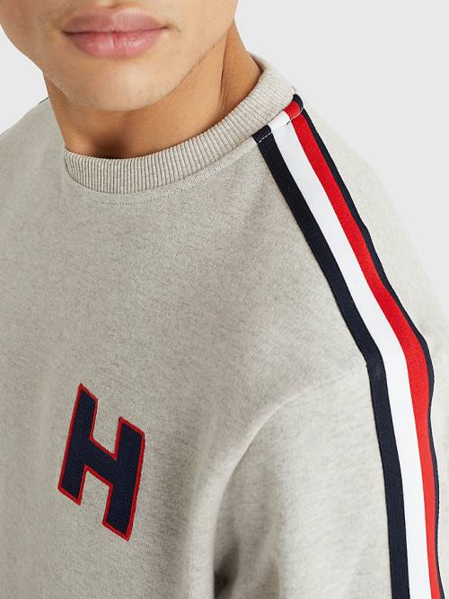 Tommy Hilfiger Lounge Signature Tape Sweatshirt Pizsama Férfi Bézs | TH498RUJ