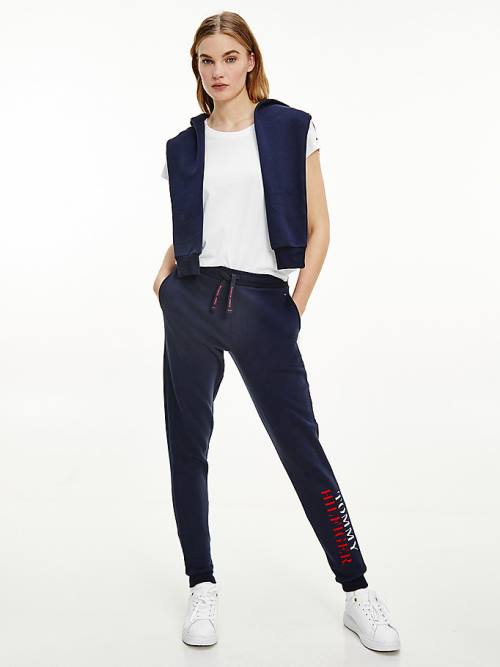 Tommy Hilfiger Lounge Ultra Soft Logo Joggers Nadrág Női Kék | TH275XUE