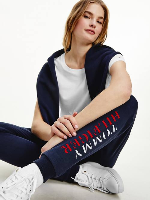 Tommy Hilfiger Lounge Ultra Soft Logo Joggers Nadrág Női Kék | TH275XUE