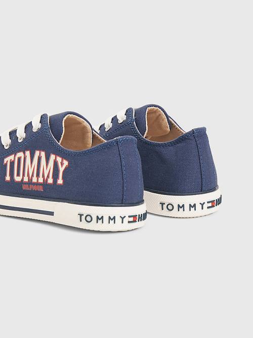 Tommy Hilfiger Low-Top Csipke-Up Varsity Tornacipő Lány Kék | TH207HGI