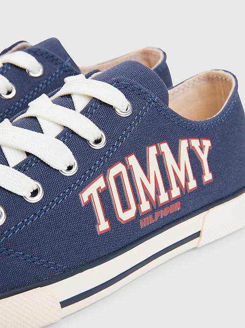 Tommy Hilfiger Low-Top Csipke-Up Varsity Tornacipő Lány Kék | TH207HGI