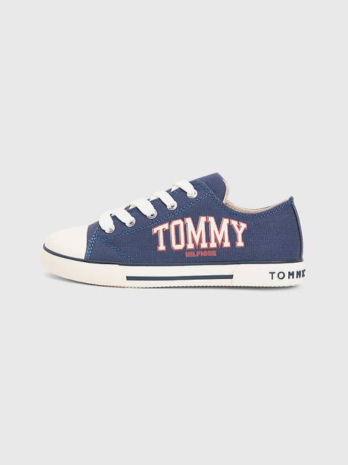 Tommy Hilfiger Low-Top Csipke-Up Varsity Tornacipő Lány Kék | TH207HGI