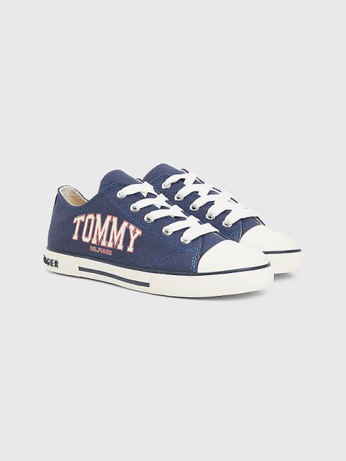 Tommy Hilfiger Low-Top Csipke-Up Varsity Tornacipő Lány Kék | TH207HGI