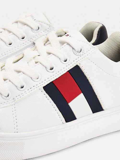 Tommy Hilfiger Low-Top Flag Tornacipő Fiú Fehér | TH056IHU