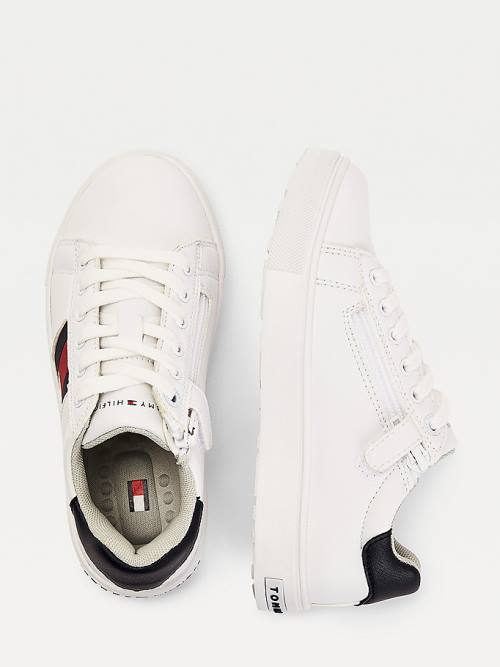 Tommy Hilfiger Low-Top Flag Tornacipő Fiú Fehér | TH056IHU