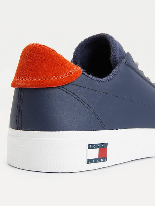 Tommy Hilfiger Low-Top Vulcanised Tornacipő Férfi Kék | TH789JBR