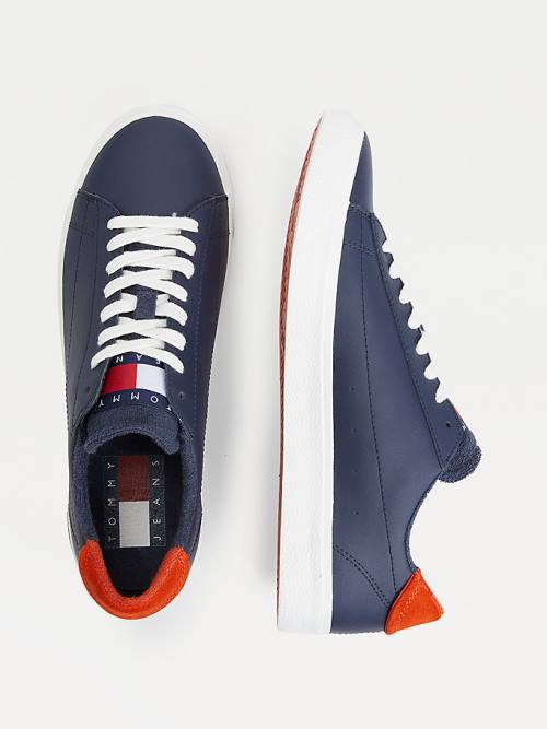 Tommy Hilfiger Low-Top Vulcanised Tornacipő Férfi Kék | TH789JBR