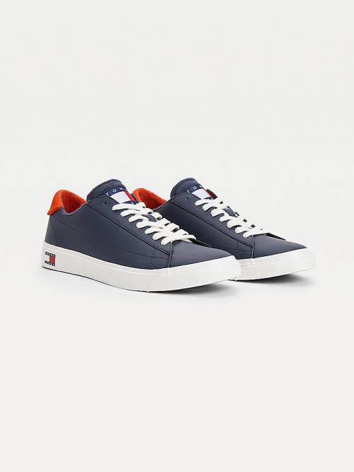 Tommy Hilfiger Low-Top Vulcanised Tornacipő Férfi Kék | TH789JBR