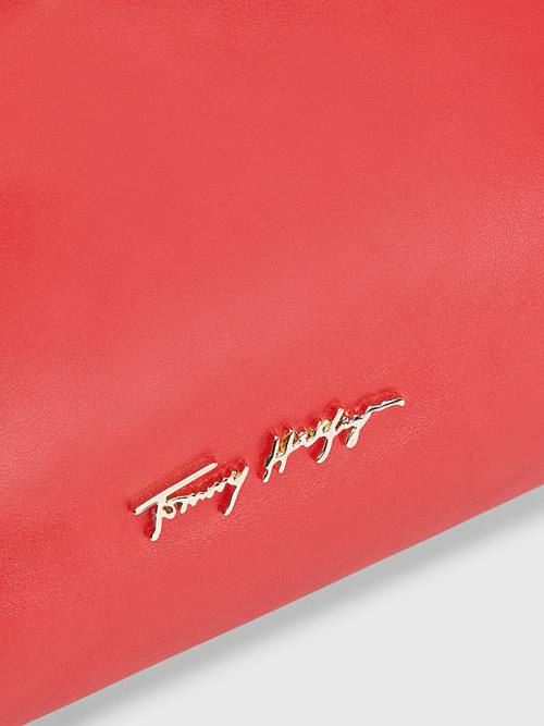 Tommy Hilfiger Luxe Bőr Clutch Táska Női Piros | TH612EVB