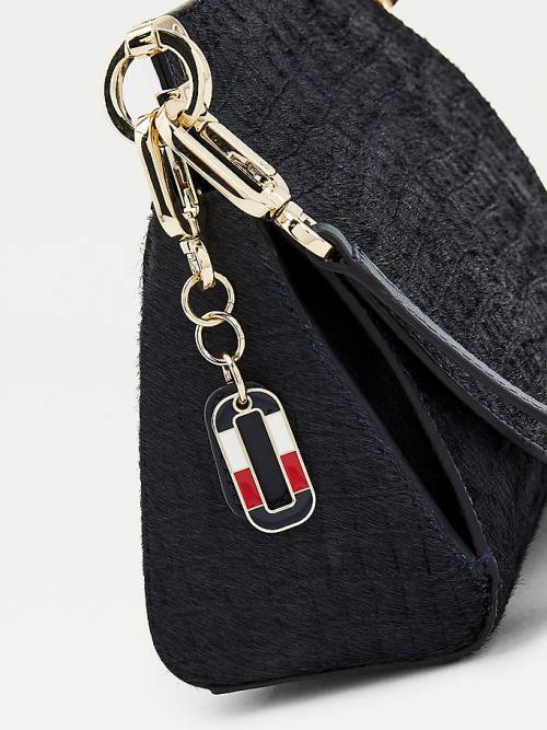 Tommy Hilfiger Luxe Bőr Croco Print Crossover Táska Női Kék | TH684FKL