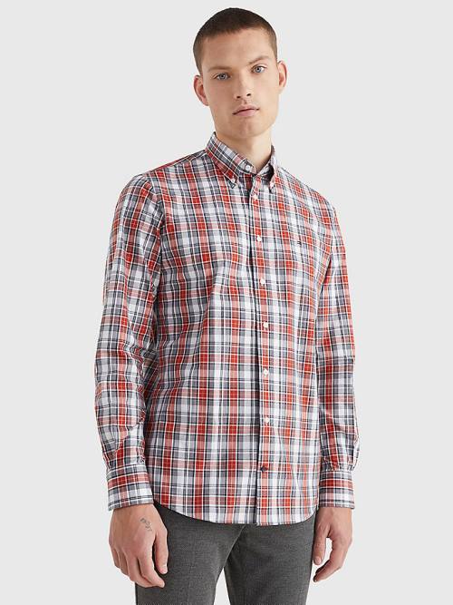 Tommy Hilfiger Madras Check Regular Fit Ingek Férfi Piros | TH578MVQ