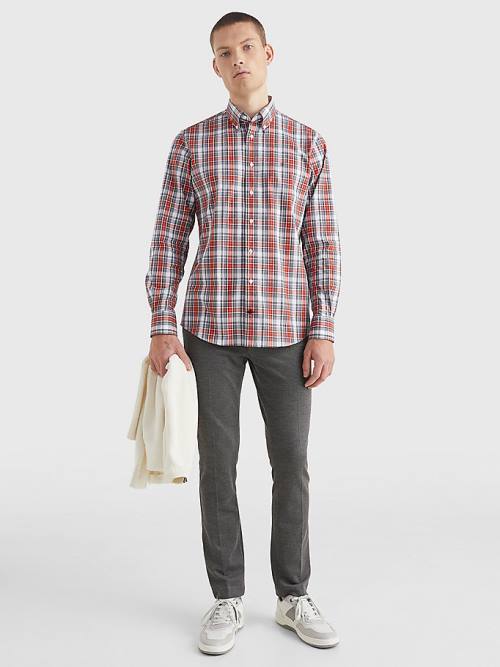 Tommy Hilfiger Madras Check Regular Fit Ingek Férfi Piros | TH578MVQ