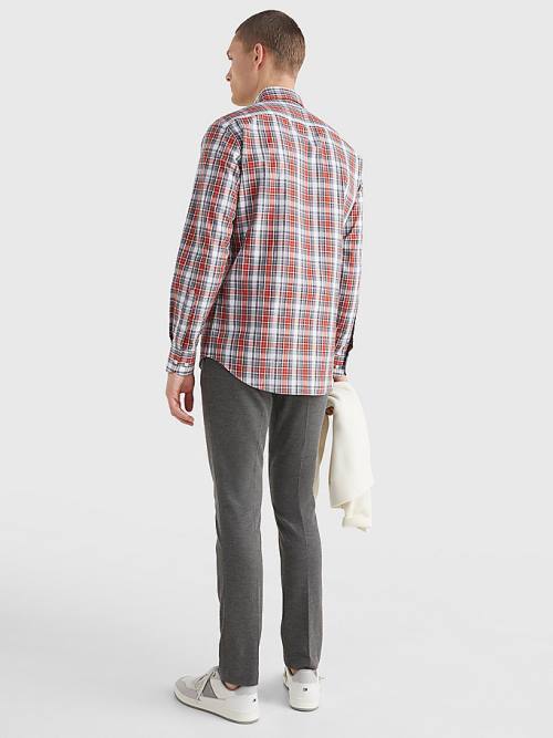 Tommy Hilfiger Madras Check Regular Fit Ingek Férfi Piros | TH578MVQ