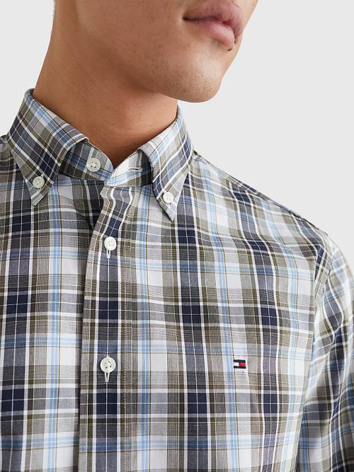 Tommy Hilfiger Madras Check Regular Fit Ingek Férfi Zöld | TH758LXM