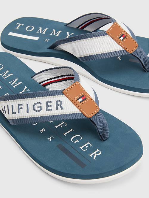 Tommy Hilfiger Maritime Logo Flip-Flops Szandál Férfi Kék | TH650WXL