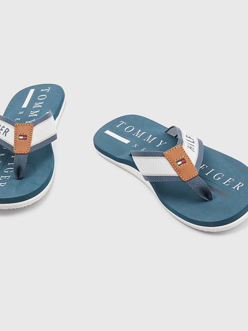 Tommy Hilfiger Maritime Logo Flip-Flops Szandál Férfi Kék | TH650WXL