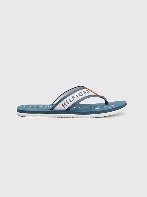 Tommy Hilfiger Maritime Logo Flip-Flops Szandál Férfi Kék | TH650WXL