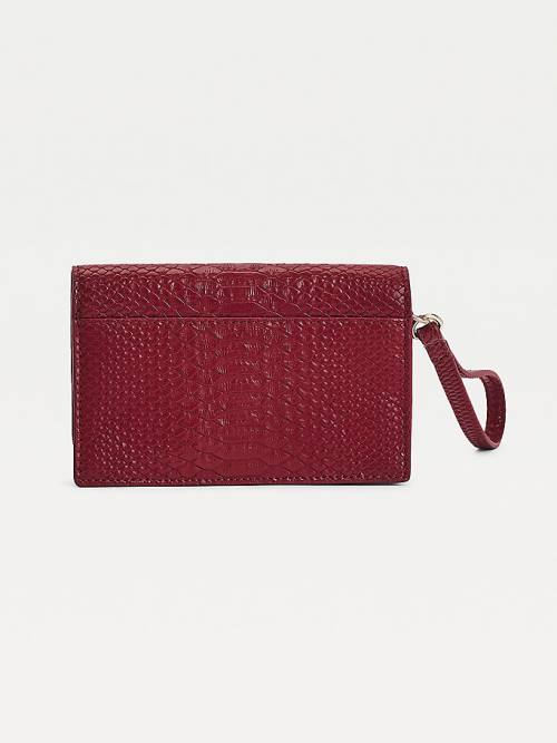 Tommy Hilfiger Medium Monogram Lock Snake Print Pénztárca Női Piros | TH506MPB