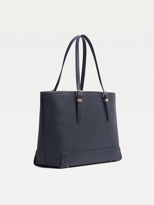 Tommy Hilfiger Medium Monogram Logo Tote Táska Női Kék | TH974XLY