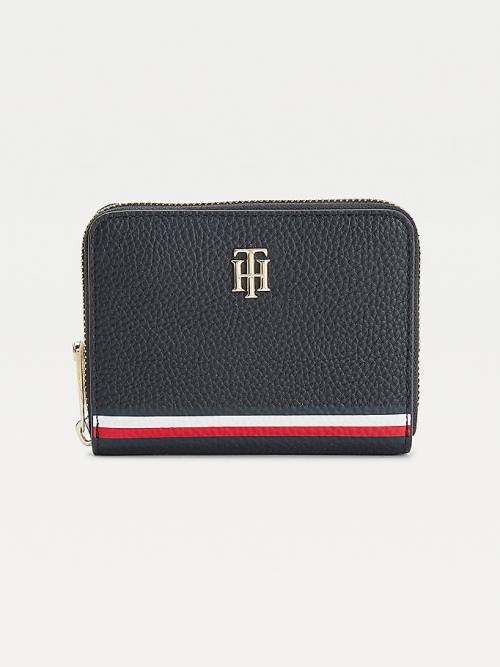 Tommy Hilfiger Medium Signature Zip-Around Pénztárca Női Kék | TH341TES