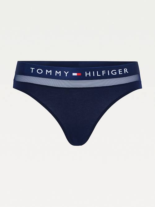 Tommy Hilfiger Mesh Inset Stretch Pamut Briefs Fehérnemű Női Kék | TH087UKI