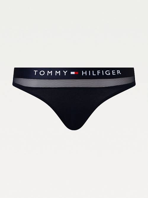 Tommy Hilfiger Mesh Inset Stretch Pamut Tanga Fehérnemű Női Kék | TH310JQW