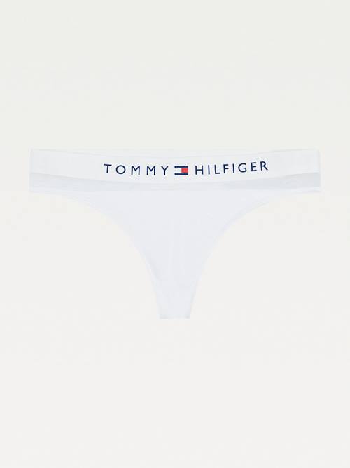 Tommy Hilfiger Mesh Inset Stretch Pamut Tanga Fehérnemű Női Fehér | TH583UQD