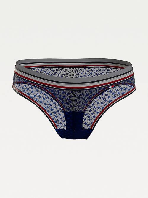 Tommy Hilfiger Mesh Signature Hipster Briefs Fehérnemű Női Kék | TH021MKF