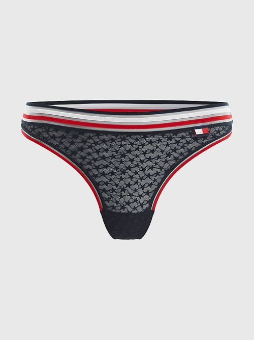 Tommy Hilfiger Mesh Tanga Fehérnemű Női Kék | TH087STU