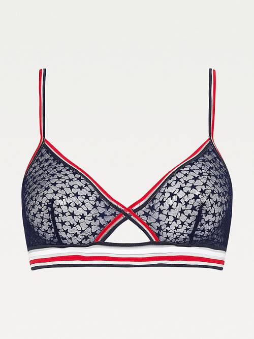 Tommy Hilfiger Mesh Triangle Bralette Fehérnemű Női Kék | TH516KVQ