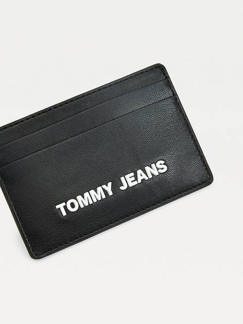 Tommy Hilfiger Metal Logo Card Holder Pénztárca Női Fekete | TH865ZAX