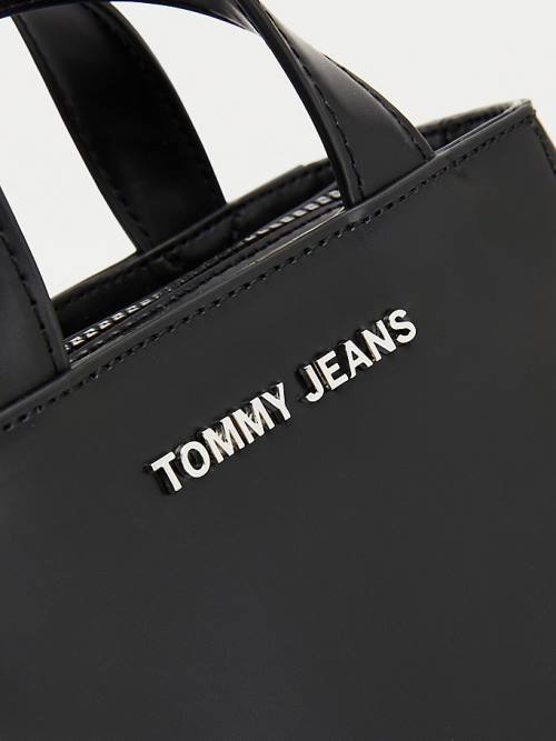 Tommy Hilfiger Metal Logo Small Tote Táska Női Fekete | TH542MCL